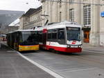 AB / TB - Triebwagen Be 4/8 32 unterwegs vor dem SBB Bahnhof in St.Gallen am 09.03.2018