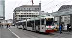 Be 4/8 34 nach Trogen auf dem neu gestalteten Bahnhofplatz in St.Gallen.