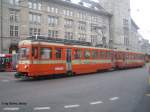 BDe 4/8 Nr. 25 verlsst St.Gallen Richtung Trogen ber den Bahnhofplatz am 27.12.07