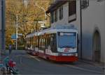 Die Trogenbahn im Stadtbereich von St.Gallen.