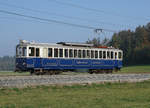 Aare Seeland mobil ASm
BRe 4/4 116 1907 (1978) auf Sonderfahrt zwischen Langenthal und Solothurn am 21. Oktober 2018.
Auf der Weierhöhe.
Foto: Walter Ruetsch