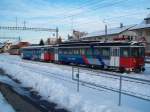 Dieses ltere Fahrzeug wird nur noch als morgentlicher Entlastungszug eingesetzt; Es handelt sich um den Be 4/4 525 und um den Bt 552.