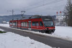 Aare Seeland mobil/ASm
Be 2/6 GTW 511 bei St. Urban am 18. Januar 2021.
Foto: Walter Ruetsch