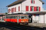 ASm Aare Seeland mobil AG: Be 4/4 104, Pendelfahrten Niederbipp-Oensingen im Berufsverkehr von Montag bis Freitag w�hrend Bauarbeiten in Niederbipp, Niederbipp, 21. Juli 2026.