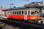 ASm Aare Seeland mobil AG: Be 4/4 104, Pendelfahrten Niederbipp-Oensingen im Berufsverkehr von Montag bis Freitag w�hrend Bauarbeiten in Niederbipp, Niederbipp, 21. Juli 2026. Der Be 4/4 104 hat nach Lacksch�den beidseitig einen Neuanstrich erhalten.