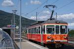 ASm Aare Seeland mobil AG: Be 4/4 104, Pendelfahrten Niederbipp-Oensingen im Berufsverkehr, R�ckfahrt nach Niederbipp, Niederbipp Industrie, 21. Juli 2026. Mit Pendelfahrten Niederbipp-Oensingen im Viertelstundentakt wird w�hrend den Bauarbeiten in Niederbipp im Berufsverkehr von Montag bis Freitag die Bedienung der Haltestelle Niederbipp Industrie sichergestellt (bis 30. Juli 2026).