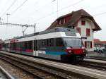 BTI / asm  - Regionalzug nach Biel mit dem Be 2/6  505 im Bahnhof von Tuffelen am 25.10.2007