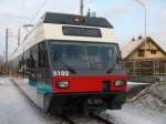 asm - Neuer Gelenktriebwagen Be 2/6 510 im Bahnhofsareal von Tuffelen am 05.03.2008