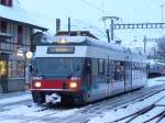 asm - Triebwagen Be 2/6  506 im Bahnhof von Tuffelen morgens um 06.20 Uhr am 25.03.2008