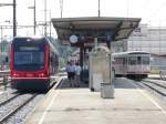 asm - Be 4/8 110 und Be 4/4 103 mit Bt 153 (Hr-Lisi) im asm Bahnhofsareal von Langenthal am 11.07.2008