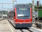 asm - Be 4/8 110 bei der Ausfahrt aus dem asm Bahnhof von Langenthal am 11.07.2008