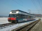 asm BTI - Triebwagen Be 2/6  502 abgestellt in Siselen am 05.01.2011 ..