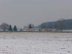 asm Seeland - Triebwagen be 2/6 506 und Be 2/6 507 unterwegs bei Lscherz nach Ins am 09.02.2012