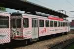 asm Werbe Triebwagen Be 4/4 103( hr-lisi ) der asm Linie Solothurn - Niederbipp - Langenthal ..im Bahnhof Niederbipp am 11.05.2006