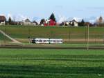 asm Seeland - Triebwagen be 2/6 505 und Be 2/6 509 unterwegs bei Siselen am 30.03.2012