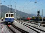asm Oberaargau -  Bre 4/4 116 und SBB IR nach Biel am Bahnhoffest in Niederbipp am 20.10.2012