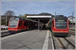 Be 4/8 115 und 110 am neuen Haltepunkt beim Bahnhof Oensingen.