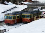 BLM - Triebwagen Be 4/4 21 und Be 4/4 22 bei der Haltestelle Winteregg am 25.02.2011    