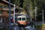 BLM Bergbahn Lauterbrunnen-Mürren: BDe 4/4 23 (SIG/BBC/SAAS 1967) + Lkpl ?, Zug Grütschalp-Mürren, Mürren, 20.