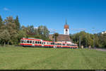 WB BDe 4/4 13  Hölstein  ist auf dem noch 750mm-Gleis bei Oberdorf am 04.10.2020 aufgenommen worden.