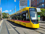 Stra�enbahn Basel BLT  TINA  Be 8/10 4207 auf der Linie 11 nach St. Louis Grenze am Basel SBB, 31.08.2026.