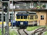 BOB ABeh 4/4 II 312 „Interlaken“ am 18.5.17 Solo beim Bhf Zweilütschinen abgestellt.