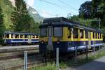 BERNER OBERLAND-BAHNEN, BOB.
Ausrangierter Motorwagen ABeh 4/4 308 und ABeh 4/4 305 in Zweilütschinen abgestellt am 25. Mai 2018.
Foto: Walter Ruetsch 