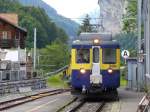BOB - Einfahrender Zahnradtriebwagen ABeh 4/4 306 in den Bahnhof von Lauterbrunnen am 16.06.2007