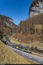 BOB ABeh 4/4 II 311 / Schmitsmatta, 26. März 2022<br>
Regio Interlaken Ost - Lauterbrunnen