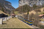 BOB ABeh 4/4 II 313 / Schmitsmatta, 26. März 2022<br>
Regio Interlaken Ost - Lauterbrunnen