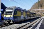 Der ABDeh 8/8 326 mit seinem Zugteil nach Grindelwald am 28.1.24 im Bahnhof Zweilütschinen.