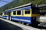 Der ABeh 4/4 II 313  Lauterbrunnen  der am 19.9.25 im Bahnhof Interlaken Ost steht.