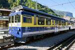 Der ABeh 4/4 II 311  Grindelwald  der am 19.9.25 zum letzten mal im Bahnhof Lauterbrunnen steht.