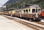 BOB Tw ABeh 4/4 310 nach Lauterbrunnen und Grindelwald in Interlaken-Ost am 27. Juli 1999.