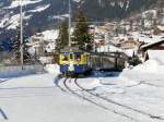 BOB - Einfahrender Regio im Bahnhof Grindelwald am 26.01.2013