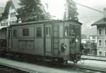 Die alten Lokomotiven der Berner Oberland Bahn - Lok 29: Hier steht Lok 29 im Sommer 1961 noch mit der alten Kupplung in Grindelwald. 