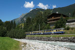 Abeh 4/4 I 306 fährt am 27.08.2016 der Schwarzen Lütschine entlang Richtung Grindelwald.