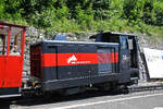 Hm 2/2 Nr. 10 der Brienzer Rothornbahn wartet am 25.06.2026 an der Talstation in Brienz.