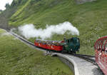 Unterwegs mit der Brienz-Rothorn-Bahn, deren Z�ge mit Dampf- und Diesellok verkehren.