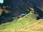 Zwei Zge der Brienz Rothornbahn kreuzen sich. Beobachtung vom Rothorn aus, 20. Sept. 2007 (Sylvia)
