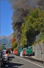 Der Kohledampfer (II) oder das Ferkel. Schmuckstck und  Einstiegsdroge ... Abfahrt in Brienz im Oktober 2011.