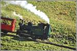 Lok Nr 6 auf Talfahrt bei der Planalp.