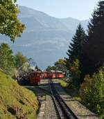 Viel Betrieb auf der Station Planalp (1346 m .