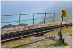 Von nun an geht's bergab bis ans Ufer des Brienzer Sees. Ausfahrweiche auf dem Brienzer Rothorn. (15.07.2013)