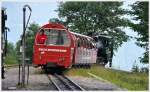 Der Gegenzug mit Lok 14 erreicht ebenfalls die Station Planalp. (15.07.2013)