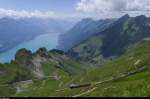 Ein Zug der Brienz-Rothorn-Bahn fährt am 28.