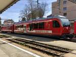 Be 4/4 651 der CJ als Regio nach Le Noirmont am 30.3.17 im Bhf Tramelqn.