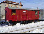 CJ - Ausrangierter Dienstwagen X 824 abgestellt im Bahnhof von Saignelégier am 20.01.2021