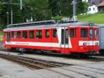 CJ - Abgestellter Triebwagen BDe 4/*4  607 ohne Phantograf im bahnhofsareal von Tramelan am 08.07.2007