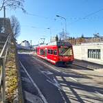 La Chaux-de-Fonds__ABe 2/6 634 [Stadler GTW von 2001] in der Rue du Grenier kurz vor der Endstation Bf La Chaux-de-Fonds.__26-02-2026